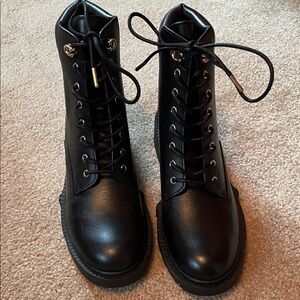 Coach Black Leather Combat Boots